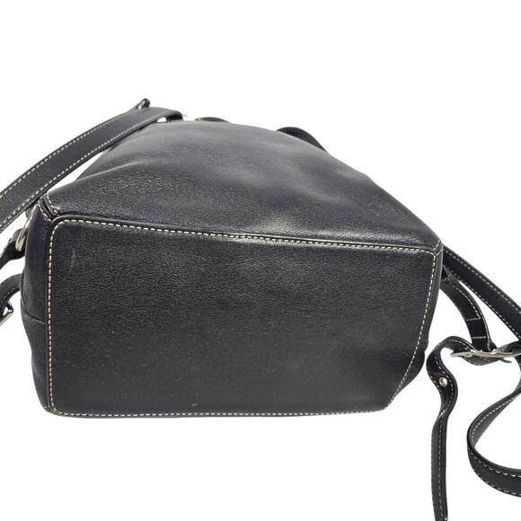 Vintage Coach Studio Legacy Backpack Black Mini Bag Y2K Leather Drawstring 9368 - Picture 8 of 14